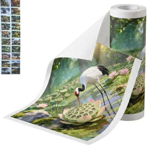 Printed Kitchen Cleaning Cloth Roll, Thick Absorbent Hand-Tear Lazy Cloth - color: Fruits
