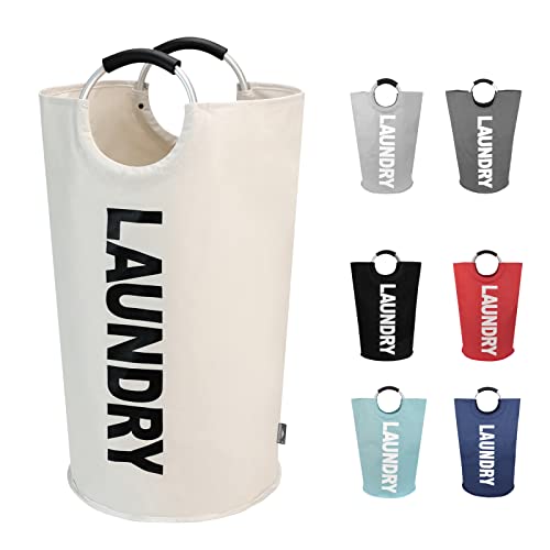 DOKEHOM 125L X-Large Laundry Basket Bag, Collapsible Tall Hamper, Beige - color: Beige, size: 125L