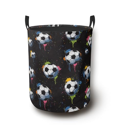 American Football Laundry Hamper,Collapsible Laundry Basket with Handles Waterproof Storage Bin for Clothes Books Organizer Basket for Bedroom Bathroom Dormitories 16" x 20.8" - color: American Football