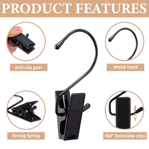 50 Pcs Boot Hangers Clips for Closet 4.3 Inch Black Pants Hooks