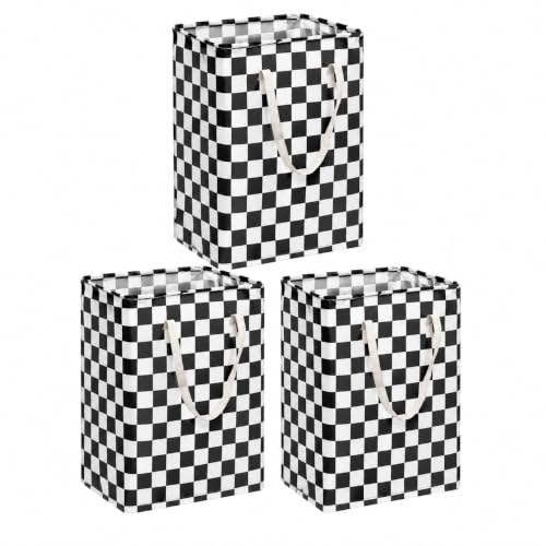 MAIZMZ 3 Pack Checkerboard Storage Basket for Boys Room, 14.6"x12.6"x19.7" Waterproof Linen Laundry Baskets with Handles Racing Room Decor, Gifts - color: 3 Pack Racing Checkered
