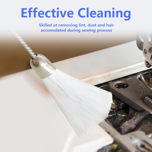 10Pcs Sewing Machine Cleaning Kit, Double Ended Sewing Machine Cleaning Brushes, Nylon Sewing Machine Maintenance Kit with Stainless Steel Handle for Tailoring Machines