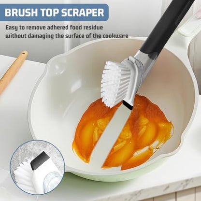 Soap Dispensing Dish Brush, Cleaning Scrubber with Soap Dispenser, Kitchen Brush for Pot Pan Sink Cleaning for Dishes, Pans, Sink, Pots