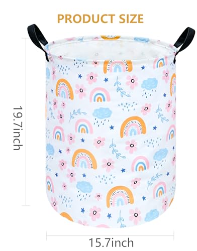 Round Laundry Hamper Storage Basket Bins Clothes Nursery Hamper for Home, Gift Storage Bins with Handles - color: 25112801