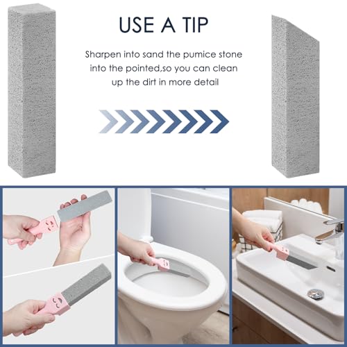 36 Pack Pumice Stone Toilet Bowl Cleaner with Handle Pumice Stone for Cleaning Toilets, Stove, Bathtubs, Grills, Swimming Pools, Sinks Pumice Stone Stick Powerfully Cleans Hard Water Rings