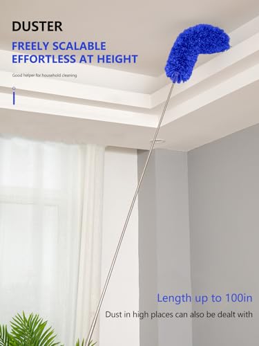 SetSail Dusters and Cobweb Duster with Extension Pole for Cleaning, Blue - color: Blue, size: Cobweb Brush&Duster