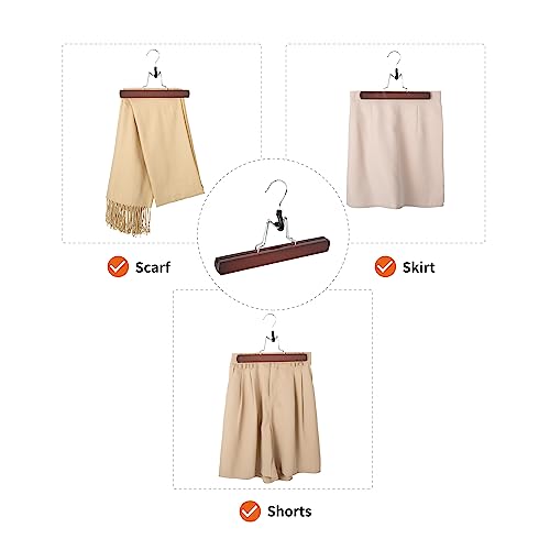 Amazon Basics Wooden Pants Hangers Closet Organizer, Cherry, 10-Pack - color: Cherry, size: 10-Pack