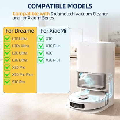 12pcs Disposable Dust Bag Replacement for Dreame L10 Ultra/L10s Ultra/L20 Ultra/L30 Robot Vacuum, Xiaomi Robot Vacuum X10/X10 Plus/X20/X20 Plus, 3L Large Capacity Replacement bags