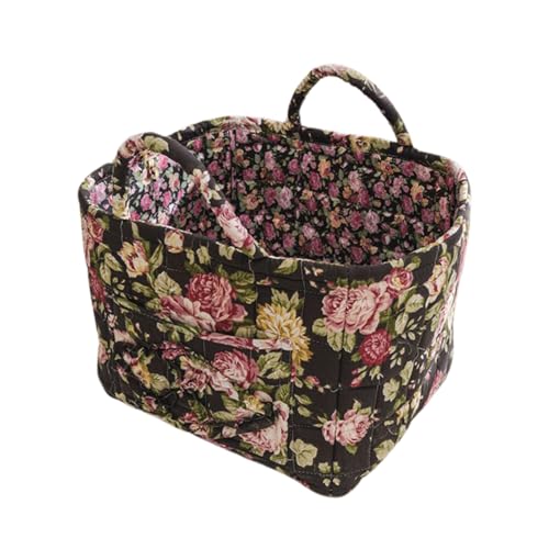 Boho Fabric Storage Basket, Large Capacity Laundry Basket, 12.2'' x 10.23'' x 10.23'' Collapsible Laundry Hamper with Easy Carry Handles (Black, L) - color: Black