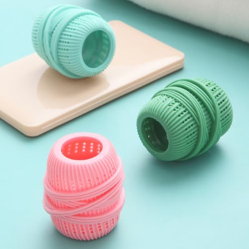 3 Pcs Washing Machine Laundry Ball Reusable Fabric Softener Dispenser Balls for Washing Machine Softener Liquid Refillable Ball Cleaning Tool Household Dryer Balls (Pink Blue Green)