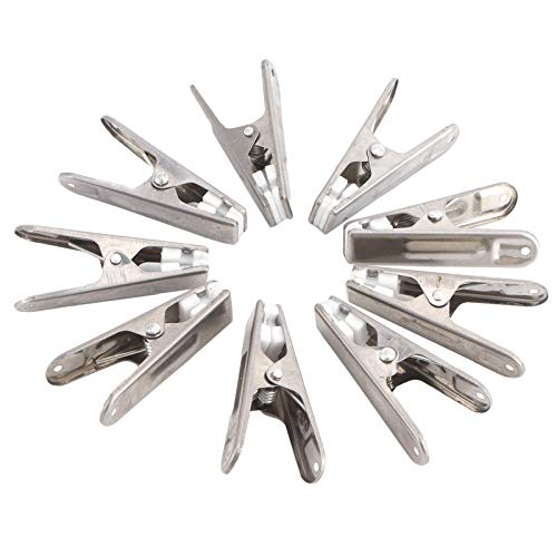 20pcs Stainless Steel Clothes Pins Durable Metal Clips Clothespins Laundry Chip Clips Home Underwear Pegs