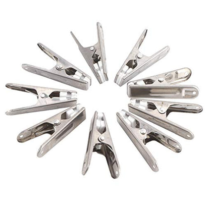 20pcs Stainless Steel Clothes Pins Durable Metal Clips Clothespins Laundry Chip Clips Home Underwear Pegs