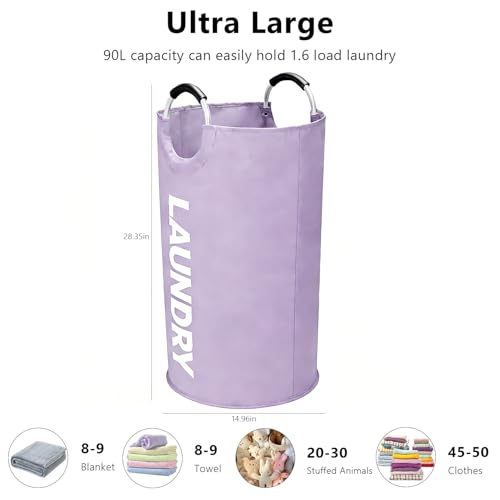 A Large 90 Liter Laundry,Purple - color: Purple