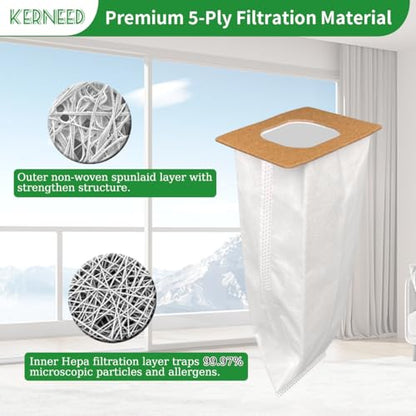 8 Pack Type I HEPA Vacuum Bags Compatible for Hoover Platinum Type I Canister Vacuum Cleaner, Replace Part AH10005