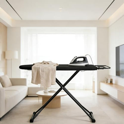 58"x15" Ironing Board Full Size, Heat Resistant Cover Wide Iron Board with Steam Rest, Ultra Thick Padding, Height Adjustable Heavy Sturdy Metal Frame Legs Ironing Stand,Non-Slip Foldable