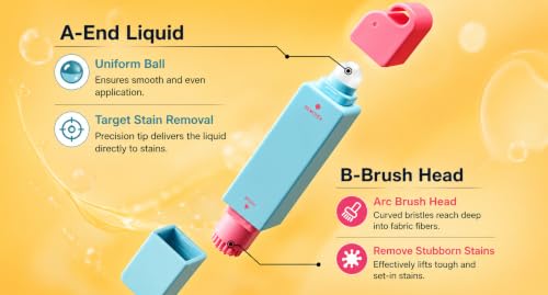 12ml Stain Remover Pen for Clothes, Dual-Head Waterless Spot Cleaner