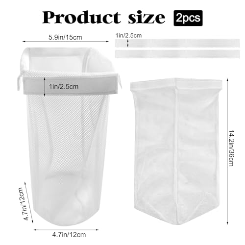Lint Bag for Dryer Vent, 2 Packs Outdoor Vent Lint Bag Indoor Vent Lint Trap Dryer Vent Lint Bags Lint Traps Lint Dust Bag Dryer Vents Capturing Lint and Dust Dryer Lint Cover White (White)