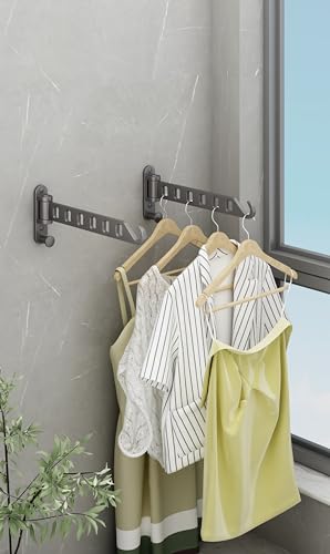 JOOM Clothes Drying Rack Wall Mounted, 13-Inch Foldable Arm, Grey 2 Pack - color: Gray, size: two pack