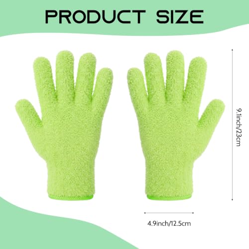 3 Pairs Microfiber Plant Dusting Gloves Leaf Cleaning Gloves - color: Green, Water Blue, Pink