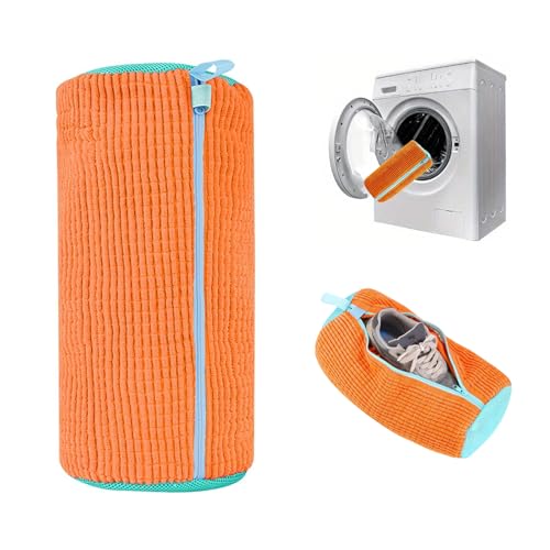 Reusable Shoe Washing Machine Bag - Laundry Shoe Bag for Washer & Dryer, Cleaning Bag for Sneakers Tennis Shoes Unstain Cleaner - color: Orange