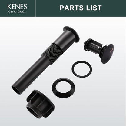 KENES Oil Rubbed Bronze Pop Up Bathroom Sink Drain Stopper Without Overflow - color: Oil-rubbed Bronze, size: Big Pop up Cap (Without Overflow)