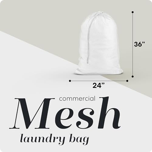 Handy Laundry Mesh XL Laundry Bag 24"x36" 2-Pack, Heavy Duty, White - color: White