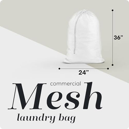 Handy Laundry Mesh XL Laundry Bag 24"x36" 2-Pack, Heavy Duty, White - color: White