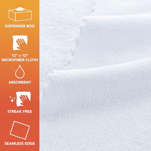 Arkwright Smart Rags Microfiber Cleaning Cloths, Pack of 50 in a Box, Lint Free 180 GSM Reusable Towels for Auto, Office and Household Cleaning, 12 x 12 in, White - color: White, size: 12 x 12 in