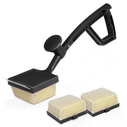 SHINESTAR Grill Brush for Outdoor Grill with 2 Replacement Heads, Black - color: Black Grill Brush & 2 Replacement Heads