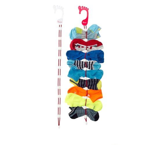 Sock Laundry Solution for Washing Drying & Storing Socks in Pairs, Clip & Hold Socks in Washer Dryer & Closet 2-Pack - color: Red