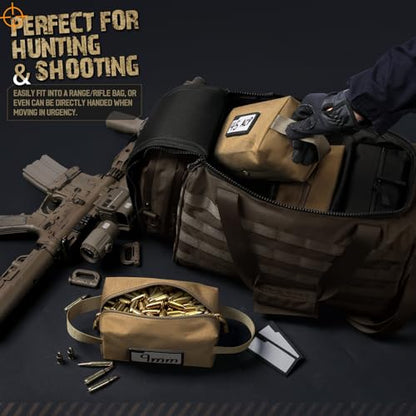 LIVANS 2 Pack Tactical Ammo Storage Bag for Bullet - color: Khaki-2 Pack