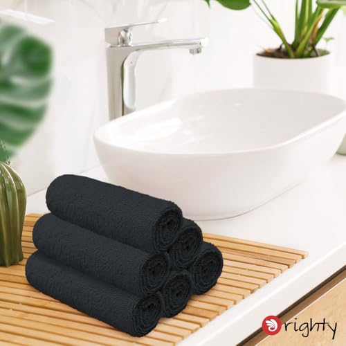 Orighty 24-Pack Black Hand Towels, 16x29 inch Microfiber Gym Towels - color: Black, size: 16 x 29 Inches (24 Pack)