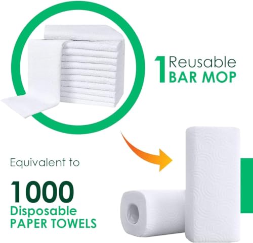 Avalon Towels Terry Bar Mop Towels (Value Pack of 288) Size 14"x17" – Absorbent and Durable, Multipurpose Cleaning Rags, Cotton Cleaning Cloths, Terry Cloth Rags, Reusable Shop Rag (White) - color: White, size: Pack of 288