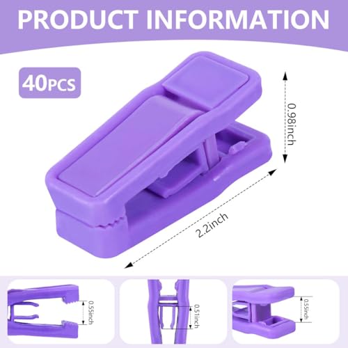KISEER 40 Pcs Plastic Baby Hanger Clips Slim-line Finger Clips Set for Clothes Hanger Velvet Hanger (Purple) - color: Purple, size: 40 Pcs