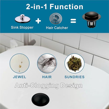 WELSAN Oil Rubbed Bronze Bathroom Sink Drain Stopper 1 1/8"-1 1/2", 2 Pack - color: Oil Rubbed Bronze-2