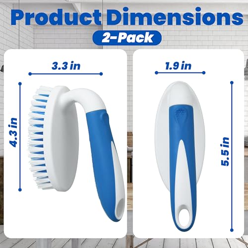 2 Pack Scrub Brushes with Stiff Bristles