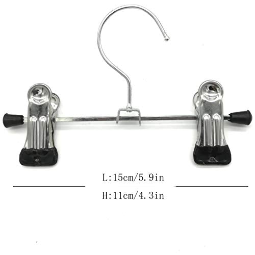 EAVOQLB A Pack of 10 Portable Travel Clips Hangers Chrome Finished Adjustable Clips Boots Hangers Ultra Thin Space Saving Boots Socks Bags Hanging Clips Boot Storage