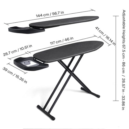 Duwee 16"×46" Extra Wide Ironing Board with Retractable Iron Rest,Black