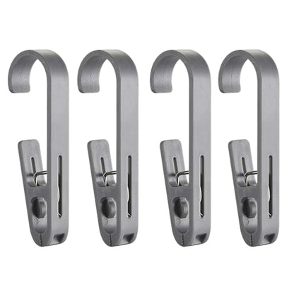 Large Laundry Hook Clothes pins 4PCSpcs Sock Clip Laundry Clips with Springs, Strong Plastic Clothes Drying Line Pegsfor Home Kitchen Outdoor (Grey - color: 4 Grey