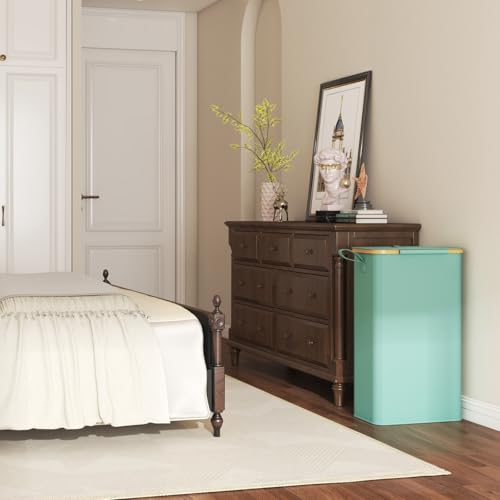 Lifewit 75L Slim Laundry Hamper with Lid and Removable Bag, Sage Green - color: Sage Green, size: 75L