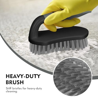 SetSail Scrub Brush, Stiff Bristle Cleaning Scrubber, 4 Pack(Black Grey) - color: Black Grey, size: 4-pack