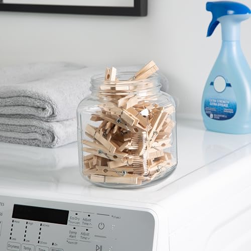 Honey-Can-Do DRY-01374 Wood Clothespins with Spring, 24-Pack, 3.3-inches Length,Brown - size: Medium (24 Count)