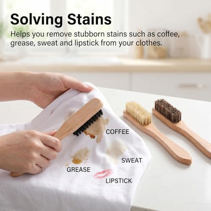 Gjinxi 3pcs Wood Laundry Stain Brush Set Tough Stain Remover