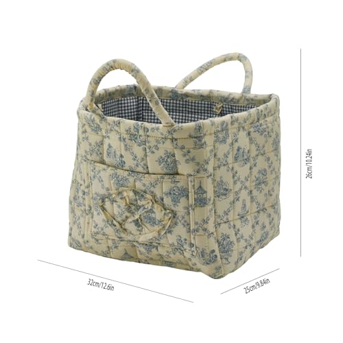 Boho Fabric Storage Basket, Large Capacity Laundry Basket, 12.2'' x 10.23'' x 10.23'' Collapsible Laundry Hamper with Easy Carry Handles (B Multi-Color 2, L) - color: B Multi-Color 2