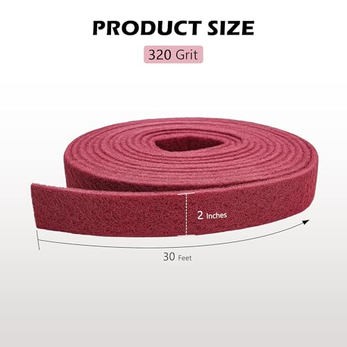 Maroon General Purpose Scuff Pads, Scuffing, Scouring Pad, Sanding, Paint Primer Prep Scratch - Surface Preparation Pad Car Auto Body Woodworking 7447-Premium, 2 Inches * 30 Feet - color: Maroon, style: 2 Inches * 30 Feet