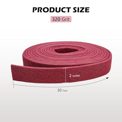 Maroon General Purpose Scuff Pads, Scuffing, Scouring Pad, Sanding, Paint Primer Prep Scratch - Surface Preparation Pad Car Auto Body Woodworking 7447-Premium, 2 Inches * 30 Feet - color: Maroon, style: 2 Inches * 30 Feet