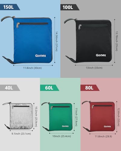 Gonex 150L Foldable Travel Duffle Bag with Shoe Compartment, Lightweight - color: Black, size: 150L