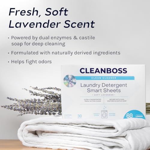 CleanBoss Laundry Detergent Smart Sheets - 30 Sheets - size: 30 Count (Pack of 1)