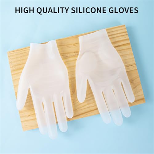 vodvob reusable silicone gloves, finger protectors for epoxy resin casting DIY crafts, household cleaning gloves - color: White