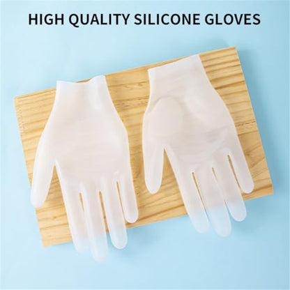 vodvob reusable silicone gloves, finger protectors for epoxy resin casting DIY crafts, household cleaning gloves - color: White